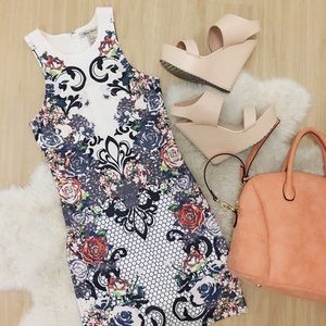 Sexy high neck bodycon mini dress