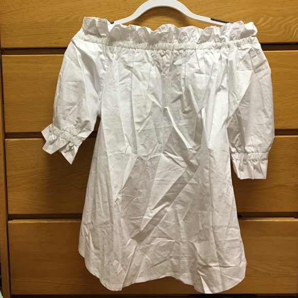 Off the shoulder white shirt