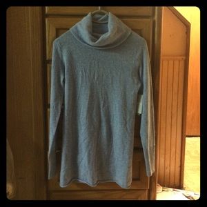Never worn 100% cashmere light blue turtleneck.