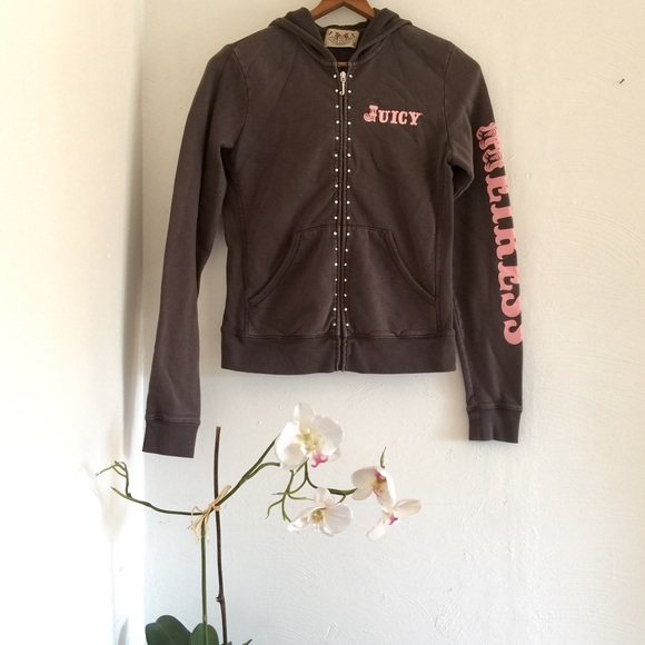 Juicy Couture, Rhinestone Hoodie Track Jacket