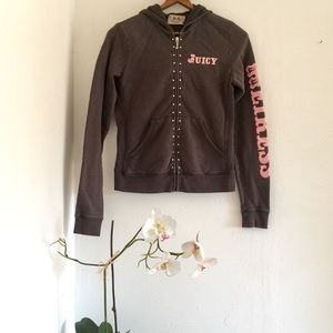 Juicy Couture, Rhinestone Hoodie Track Jacket