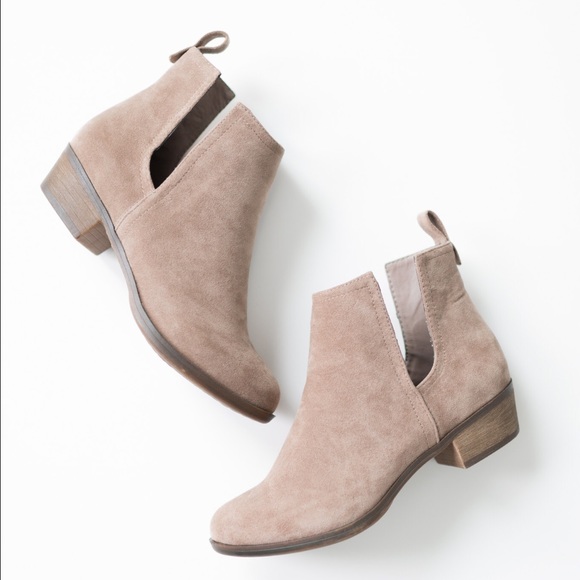 Beige Suede Side Cutout Cowgirl Bootie - Picture 2 of 6