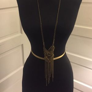 Gold chain pouch necklace