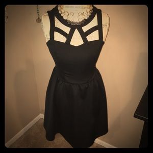 🔵Caged black fit and flare