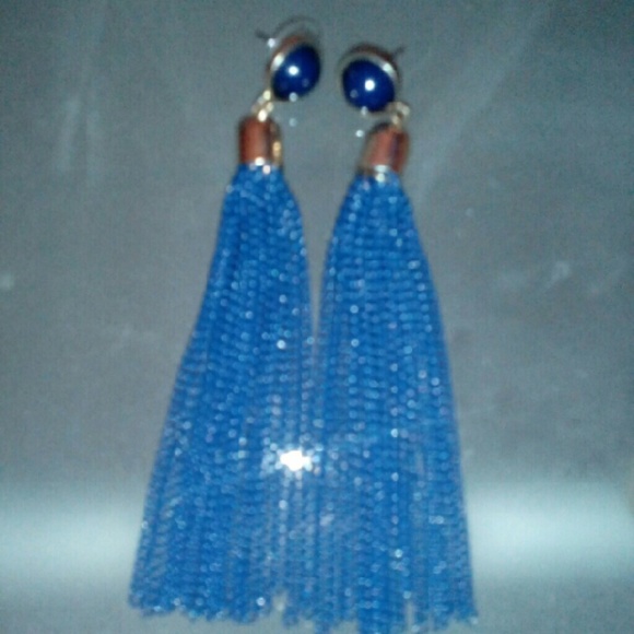 Blue chain earrings