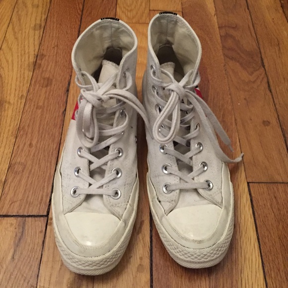 Comme Des Garcon White Converse Hi Top sneaker - Picture 2 of 4