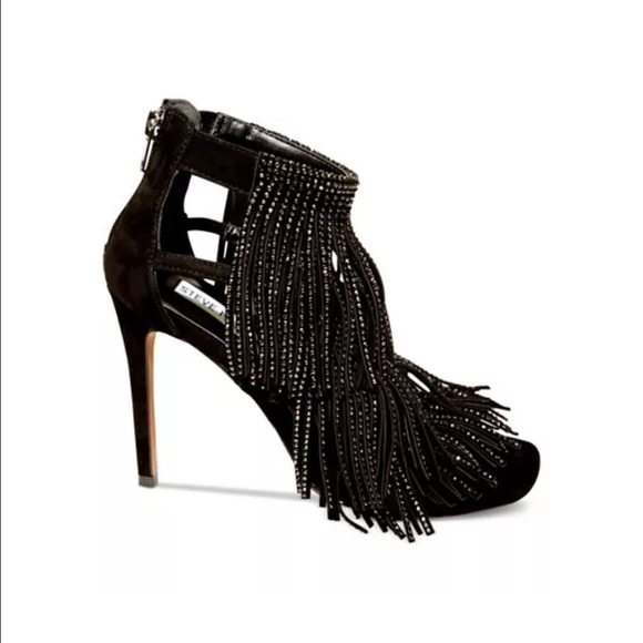 STEVE MADDEN FRINGLY-R EMBELLISHED FRINGED HEELS - Picture 3 of 5