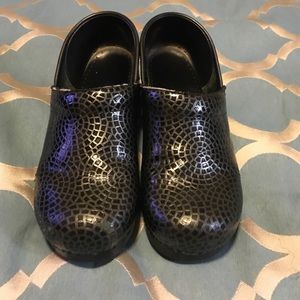 Dansko Black and Grey Nursing Clogs