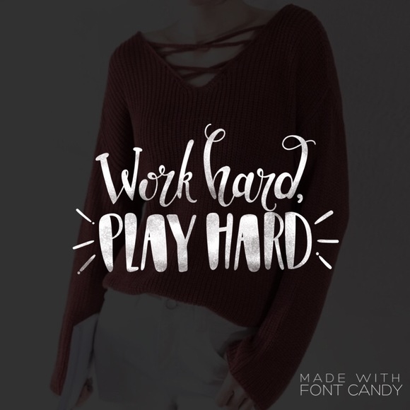 🚨Last chance🚨Lace up sweater top💞 (Rust\brown) - Picture 5 of 5