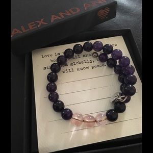 Alex and Ani Purple and Transparent Pink Bracelet