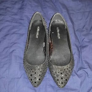 Sparkly black flats
