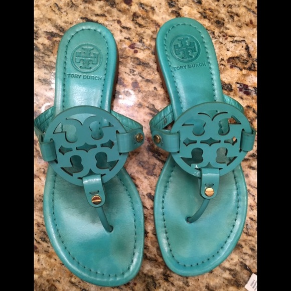 Tory Burch Teal / Turquoise Miller Leather Sandal