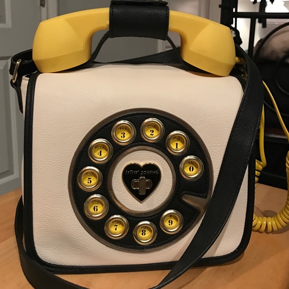 Betsey Johnson Yellow Phone Crossbody