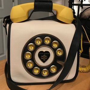 Betsey Johnson Yellow Phone Crossbody