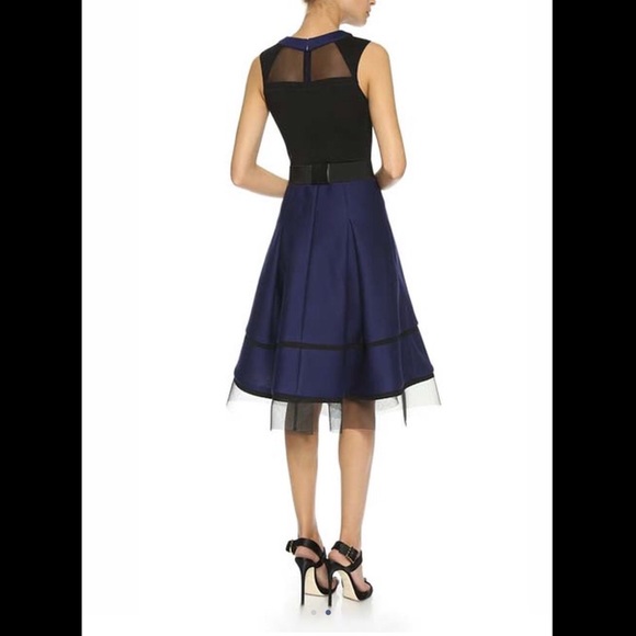 Navy & Black Sleeveless A-Line Dress - Picture 2 of 5