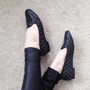 Vince Camuto Studded Smoking Flat Size 8