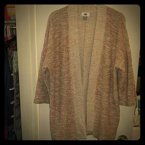 Heather grey with coral accent shrug