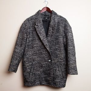 H&M Black/White Speckle Coat