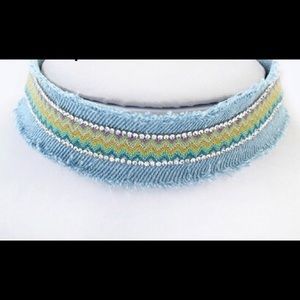 💛💙Denim Choker with Bead details💙💛