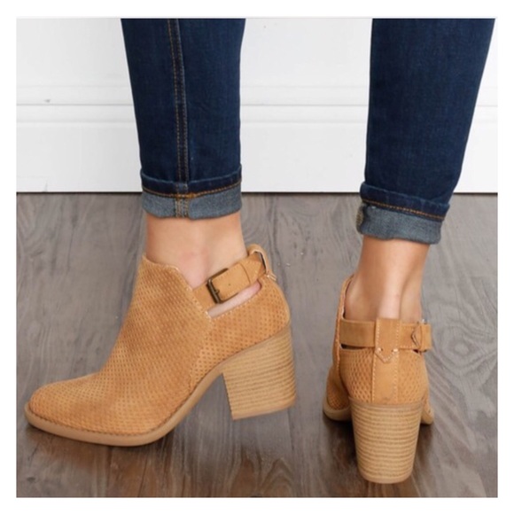 Last Pair-  Black Vegan Suede Ankle Booties - Picture 3 of 4