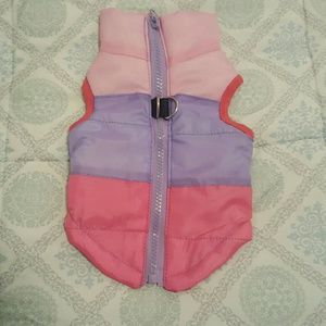 Pink and purple dog vest harness