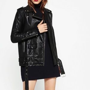 Brand New Long Leather Effect Jacket