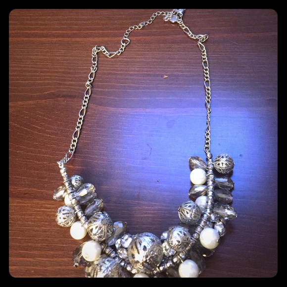 ⭐️ layered necklace- pearls, gems. Unique chain 🌟