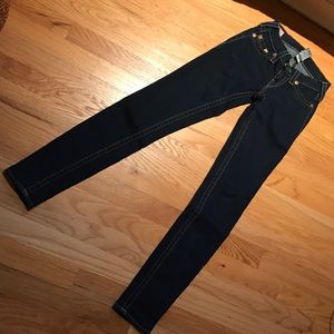 True religion dark wash skinny jeans size 24
