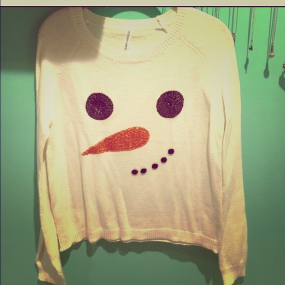 Bethany Moto sequin snowman Christmas sweater