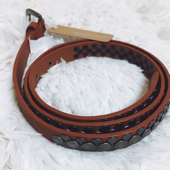 Wester Brown Belt with Studs - Picture 1 of 4