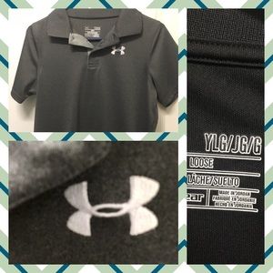 Boys gray under armor polo. YLG