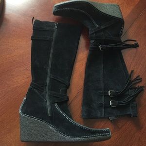 Pons Quintana black suede leather boots