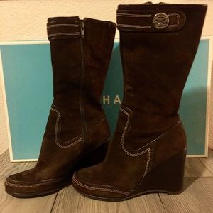Exchange by Charles David - wedge brown suede boot