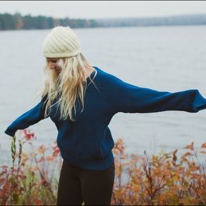 Blue slouch sweater