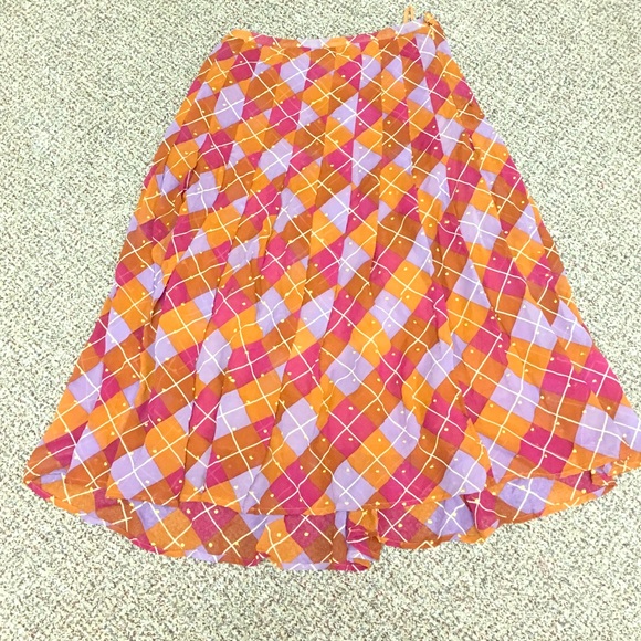 vintage Catherine Malandrino argyle chiffon skirt