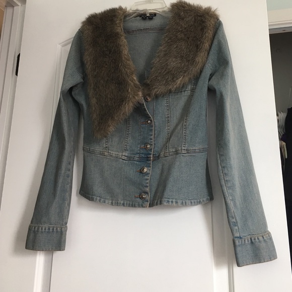 WINTER SALE!! XOXO Faux Fur Collared Jean Jacket
