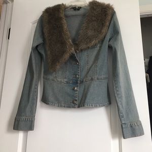 WINTER SALE!! XOXO Faux Fur Collared Jean Jacket