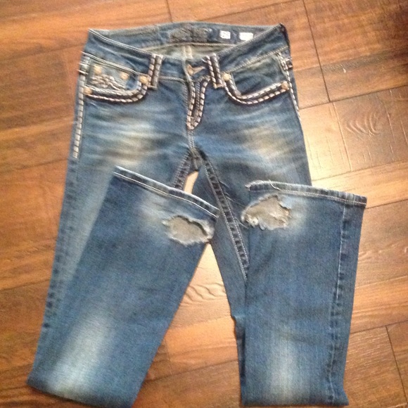 Miss Me Distressed Denim Bootcut Jeans - Picture 2 of 3