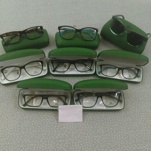 Authentic Lacoste eyeglass frames cases cloths