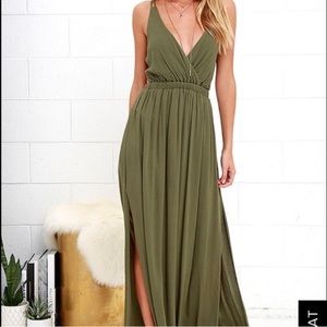 Lulu's olive green maxi dress