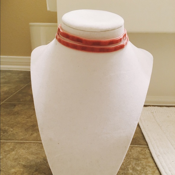 Orange-ish Red Choker // velvet