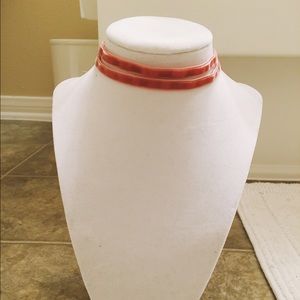 Orange-ish Red Choker // velvet