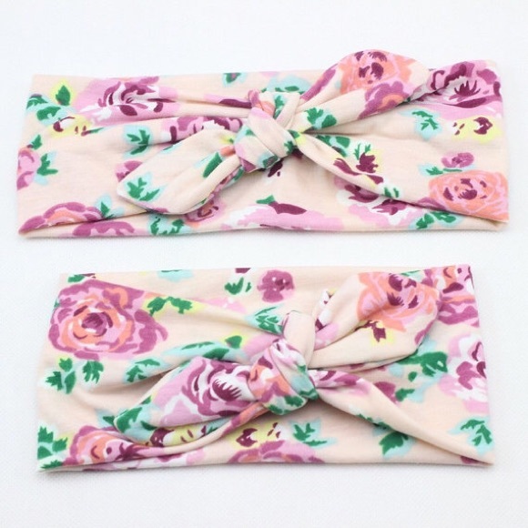 SALE! NWOT Mama and Me Pink Floral Headband Set