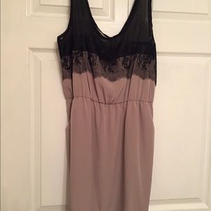 Black&Nude Lace/ Netted Dress-Short