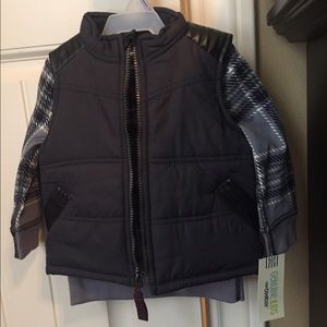 Toddler Puffer Vest and Shirt 18mo