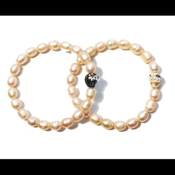 SheBee Pearl and Swarovski Crystal Bracelet Set