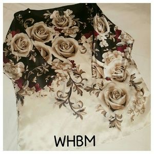 WHBM silk rose floral blouse