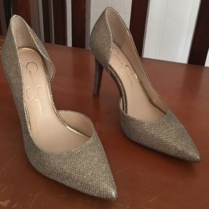 Jessica Simpson Claudette Gold Sparkle Heel