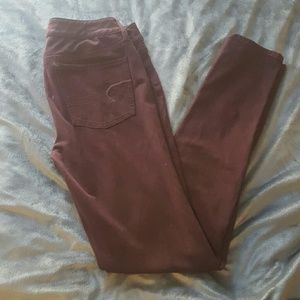 AE Burgundy Jeggings size 8 long