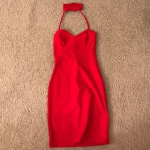Missguided red choker dress